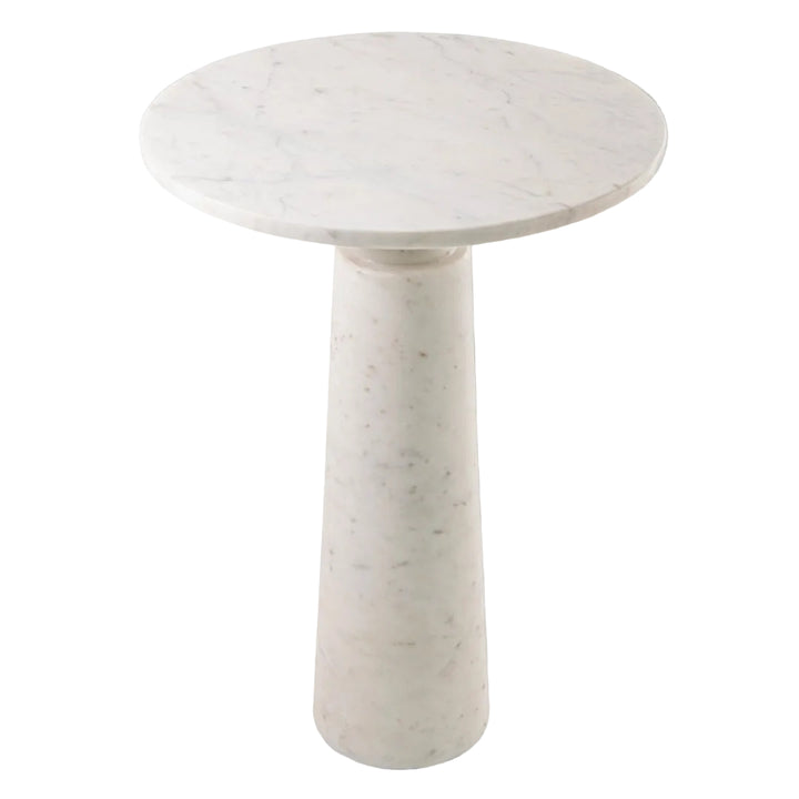 Luna White Marble Side Table