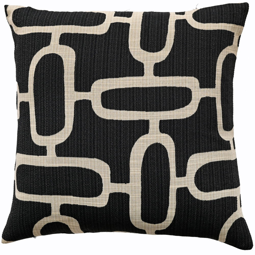 ABSTRACT CHAINS JACQUARD BLACK 50 X 50 , ABSTRACT CHAINS JACQUARD BLACK 50 X 50