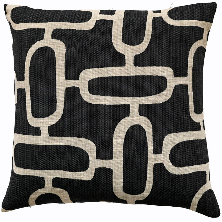 ABSTRACT CHAINS JACQUARD BLACK 50 X 50 , ABSTRACT CHAINS JACQUARD BLACK 50 X 50