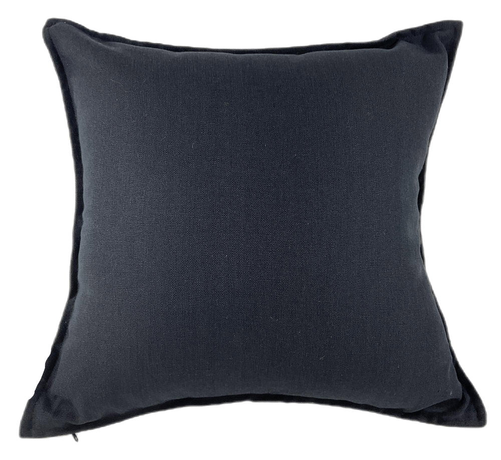 POLY LINEN MIX WITH FLANGE BLACK 50 X 50