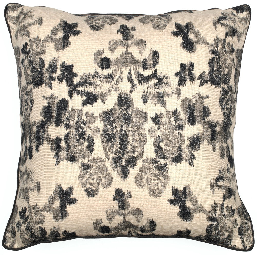 HAND PRINTED IKAT ON LINEN 50 X 50 , HAND PRINTED IKAT ON LINEN 50 X 50