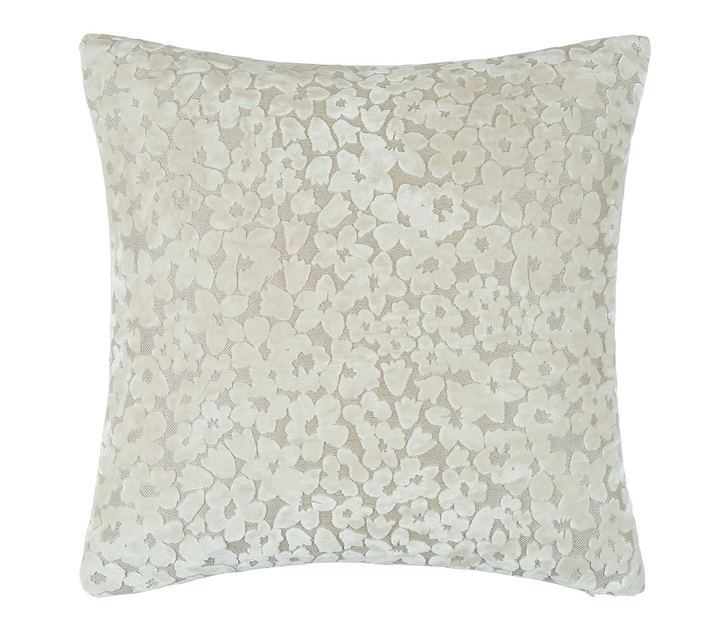 PM DITSY CUT VELVET CUSHION IVORY IN 56X56CM
