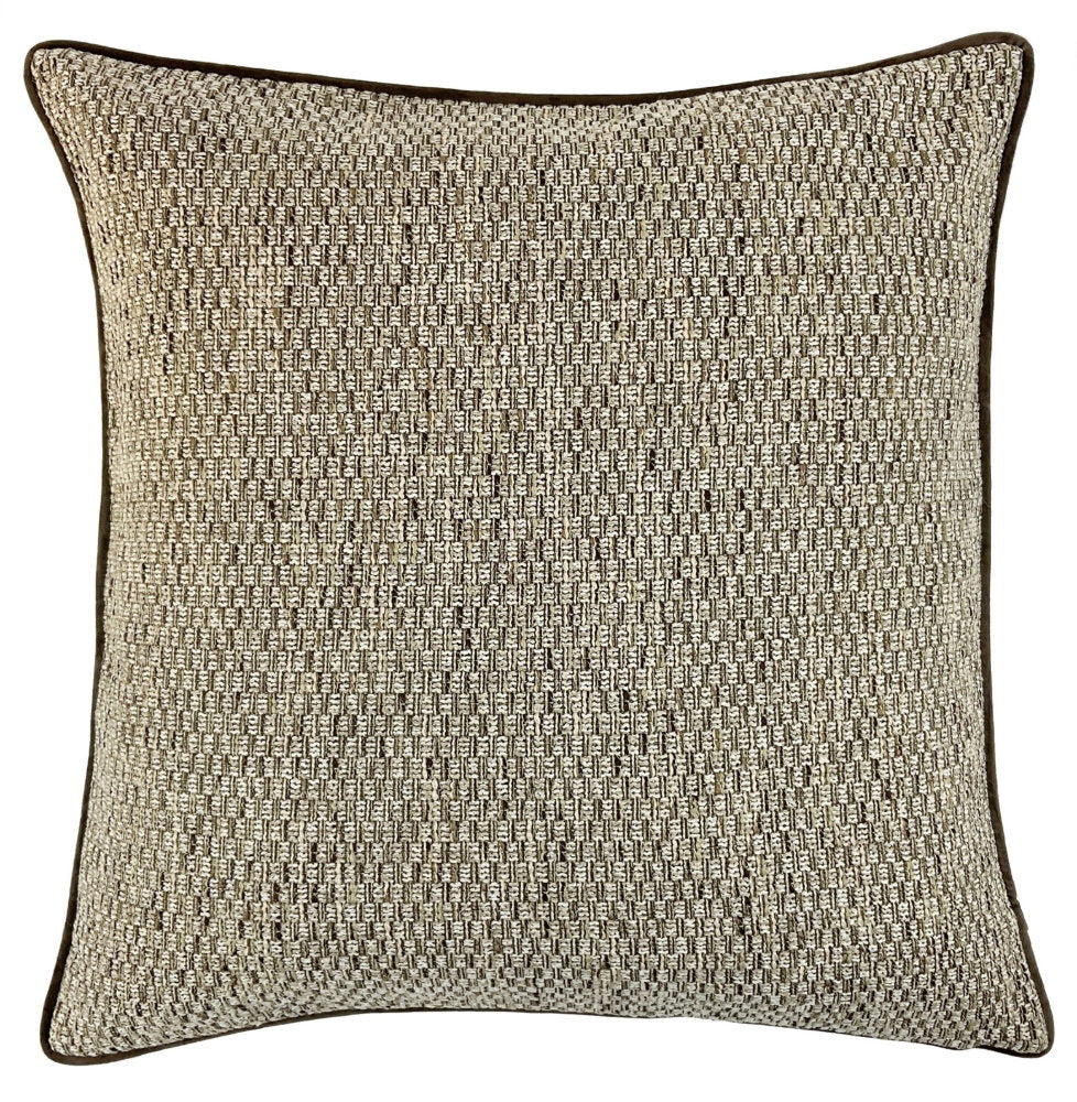 BASKETWEAVE COFFEE JAQ WEAVE WITH PIPING 56 X 56