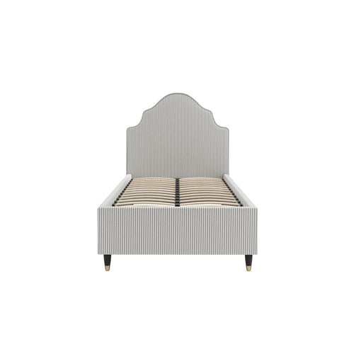 Monterey Grey Thin Stripe Single Bed