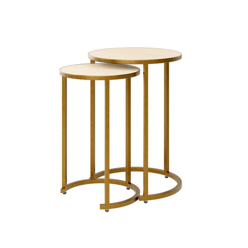 Hampton Nest Table Ivory Shagreen 2 piece
