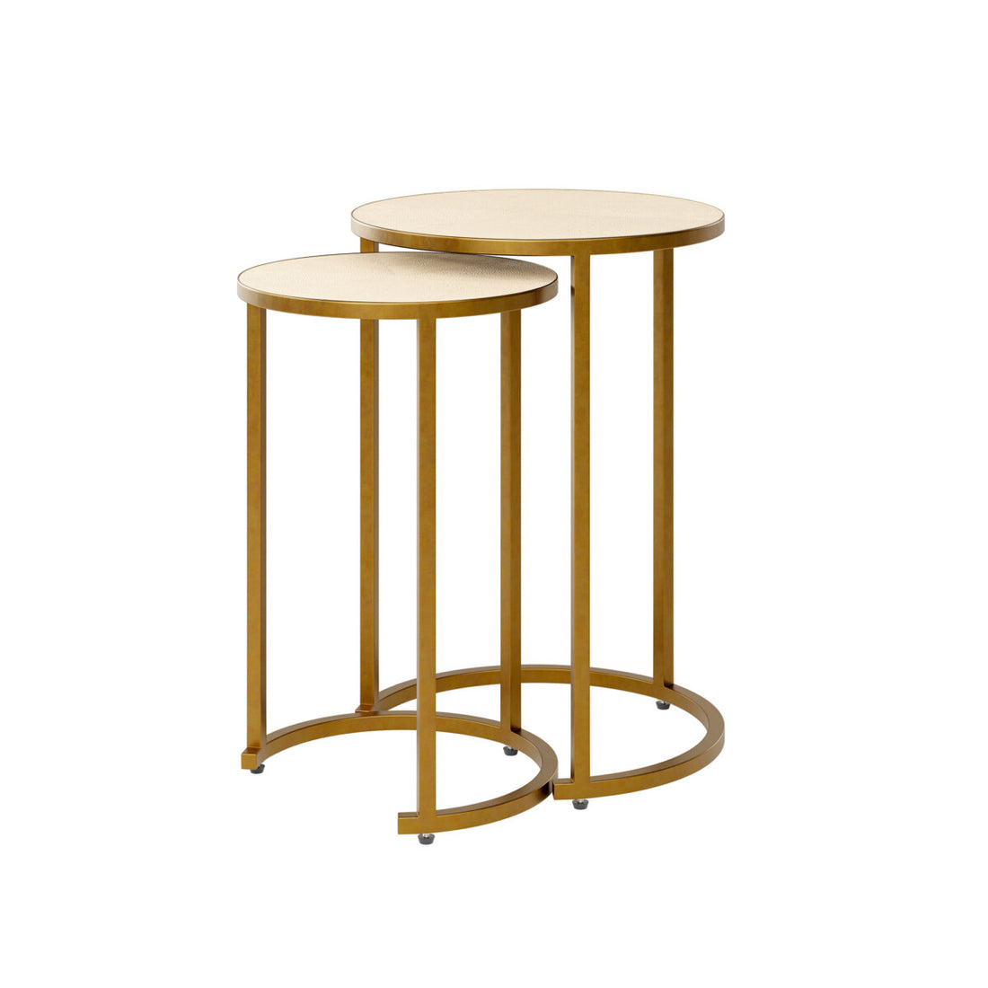 Hampton Nest Table Ivory Shagreen 2 piece