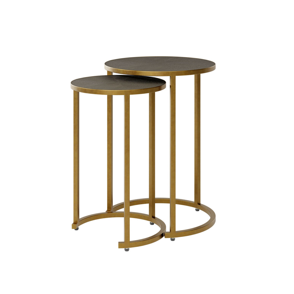 Hampton Nest Table Grey Shagreen 2 piece
