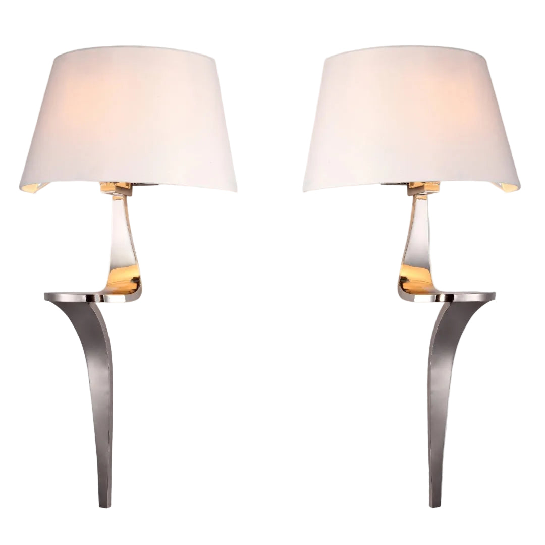 Nero Pair of Nickel Wall Lamps