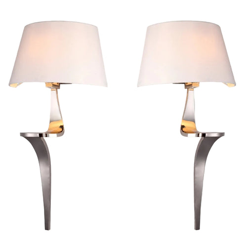 Nero Pair of Nickel Wall Lamps