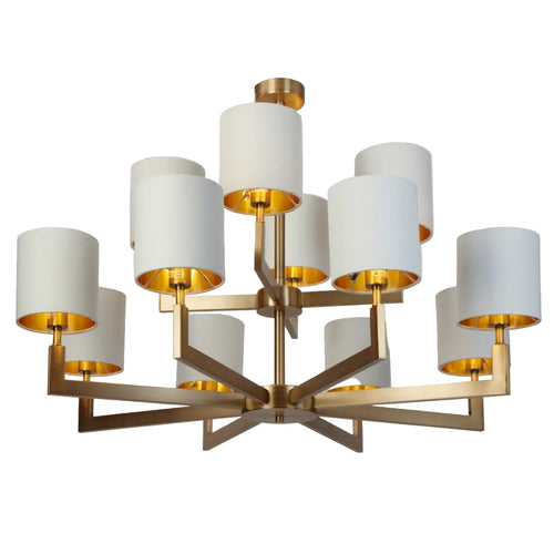 Nico 12 Arm Antique Brass Finish Chandelier