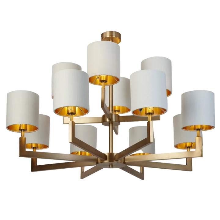Nico 12 Arm Antique Brass Finish Chandelier