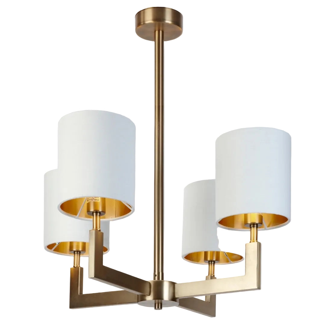 Nico 4 Arm Antique Brass Finish Chandelier
