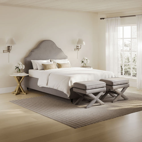 Quince Light Grey Kingsize Bed