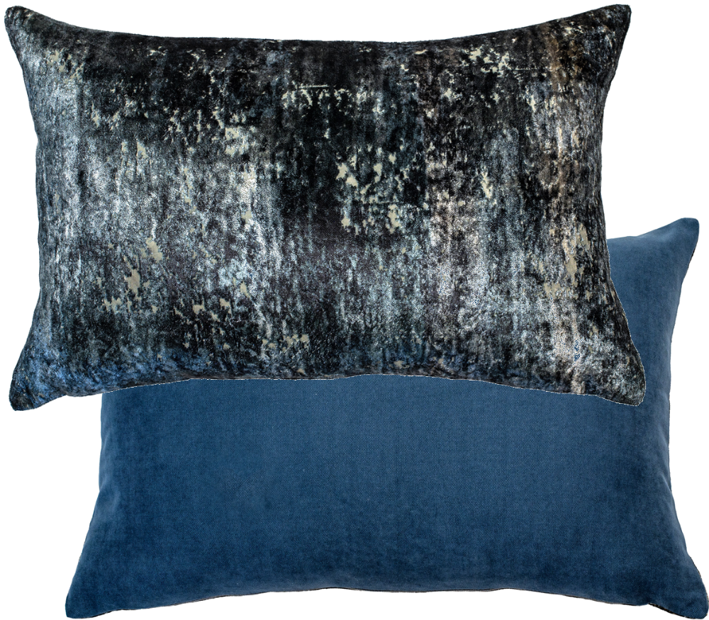 BLUE VELVET DISTRESSED CUSHION  35 X 55 , BLUE VELVET DISTRESSED CUSHION  35 X 55 , BLUE VELVET DISTRESSED CUSHION  35 X 55