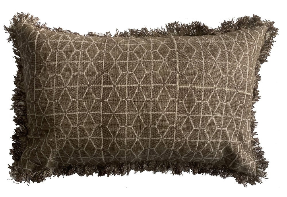 GEO BLOCK PRINT OLIVE30X50