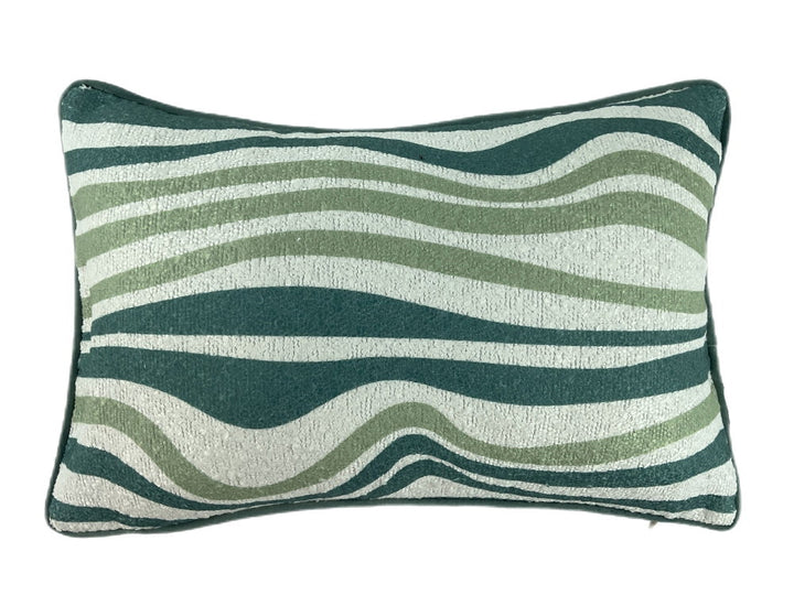 WAVE PRINT ON BOUCLE SEAFOAM  30 X 45 , WAVE PRINT ON BOUCLE SEAFOAM  30 X 45