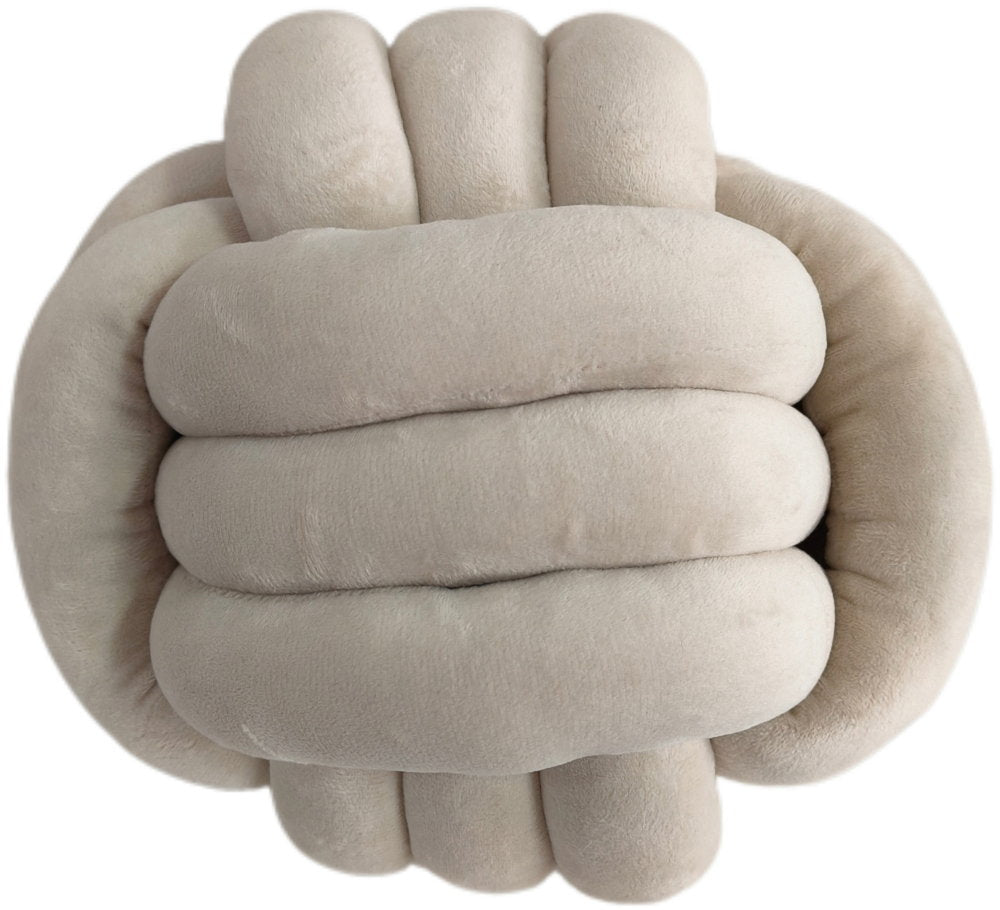 PM VELVET KNOT CUSHION IVORY