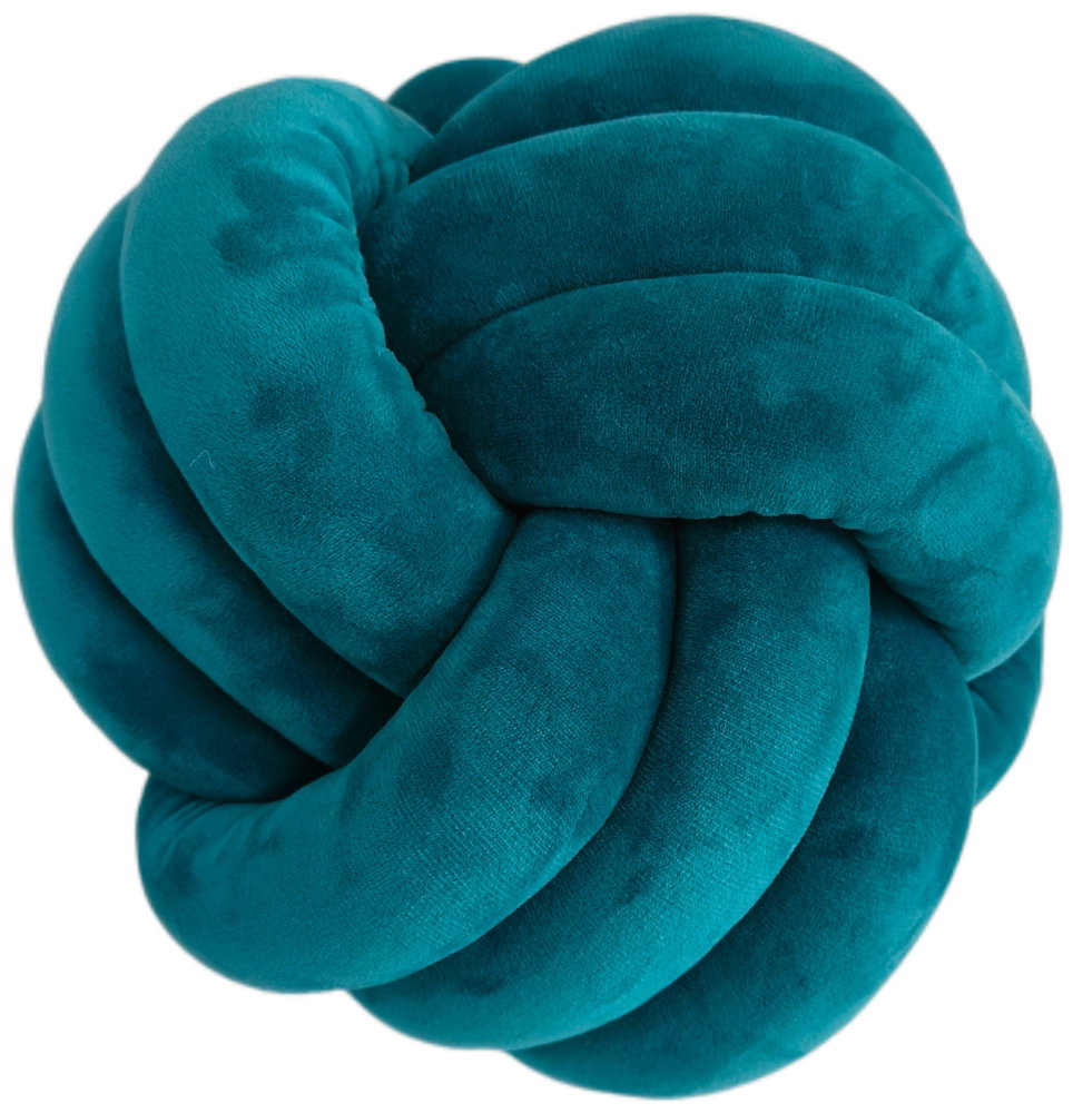 PM VELVET KNOT CUSHION TEAL