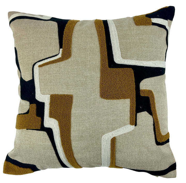 ABSTRACT EMB CUSHION WHISKEY 43 x 43 , ABSTRACT EMB CUSHION WHISKEY 43 x 43