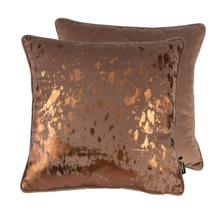 BRONZE FOIL SPLASH CUSHION ON TAUPE 45 X 45 , BRONZE FOIL SPLASH CUSHION ON TAUPE 45 X 45 , BRONZE FOIL SPLASH CUSHION ON TAUPE 45 X 45