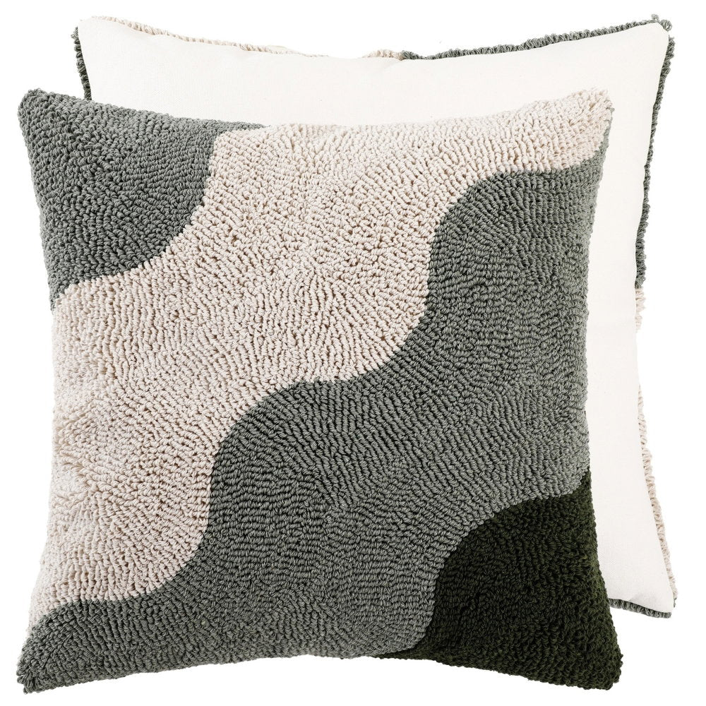 TUFTED WAVES IN A SAGE GREEN 45 X 45