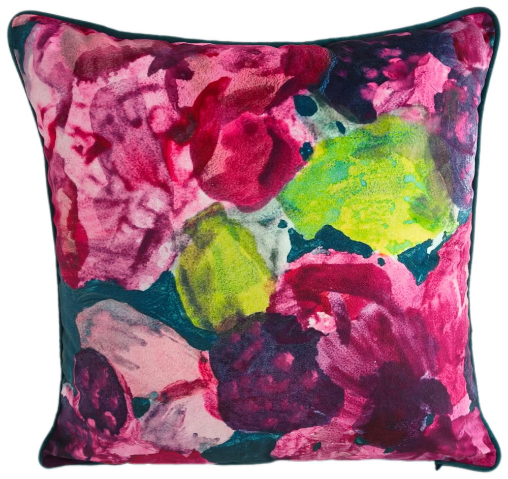 PM FLORAL HAND PAINTED PRINT CUSHION 45X45