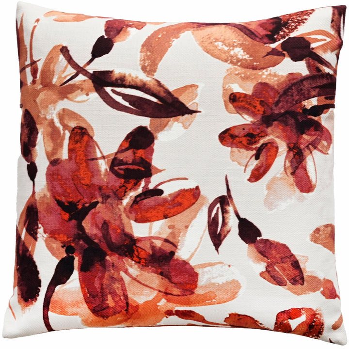 RUST FLORAL WATER COLOUR ON RECYCLE 45 X 45 , RUST FLORAL WATER COLOUR ON RECYCLE 45 X 45