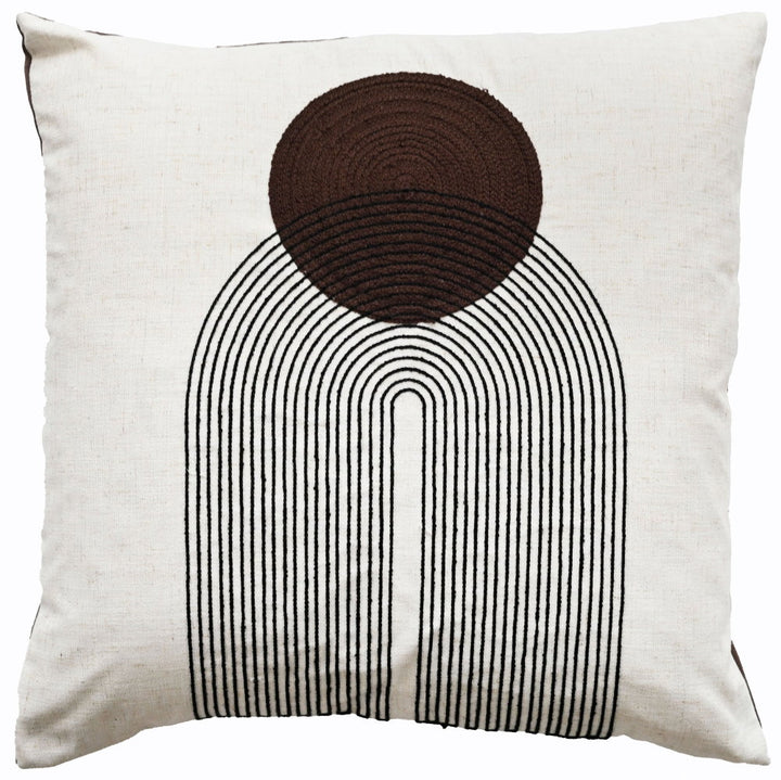 ART DECO DESIGN WITH CHAIN CREWEL STITCH BROWN  45 X 45 , ART DECO DESIGN WITH CHAIN CREWEL STITCH BROWN  45 X 45