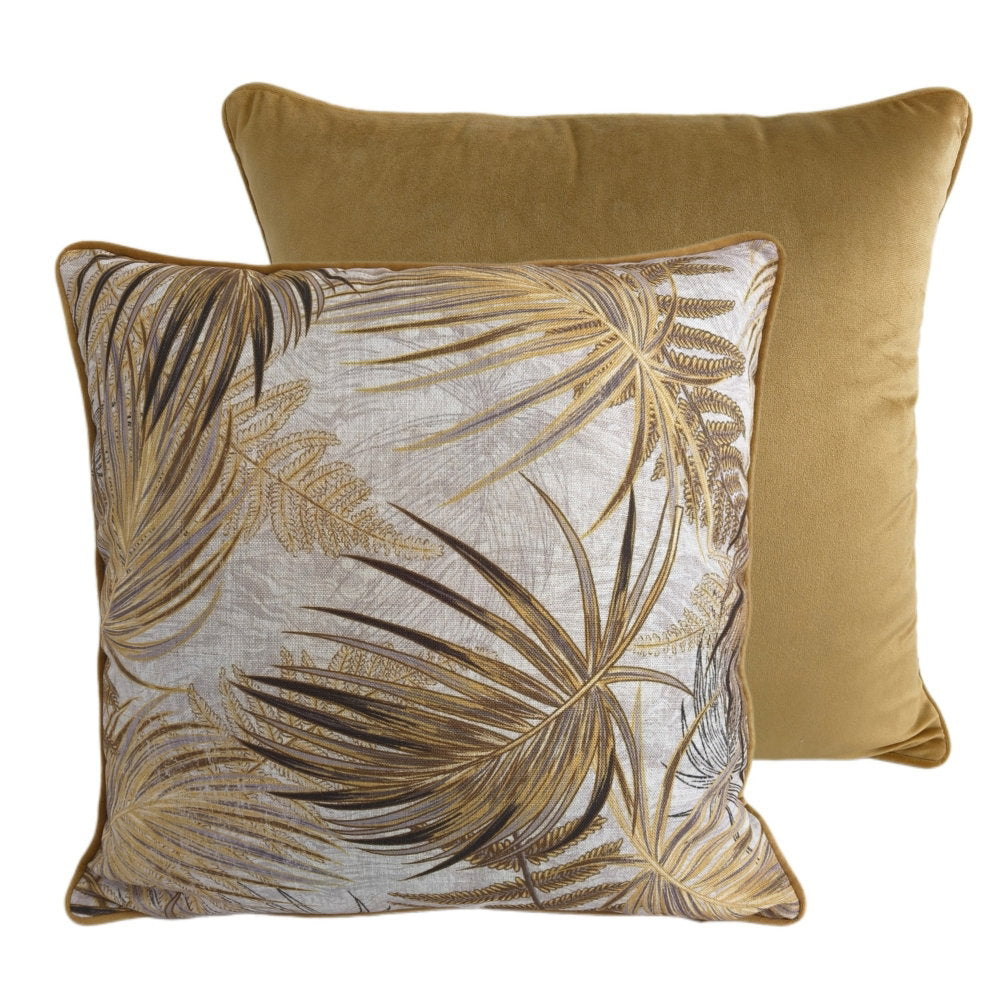 PRINTED LEAVES YELLOW 45 X 45