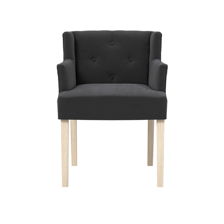 Shay Anthracite Winged Chair with Arms