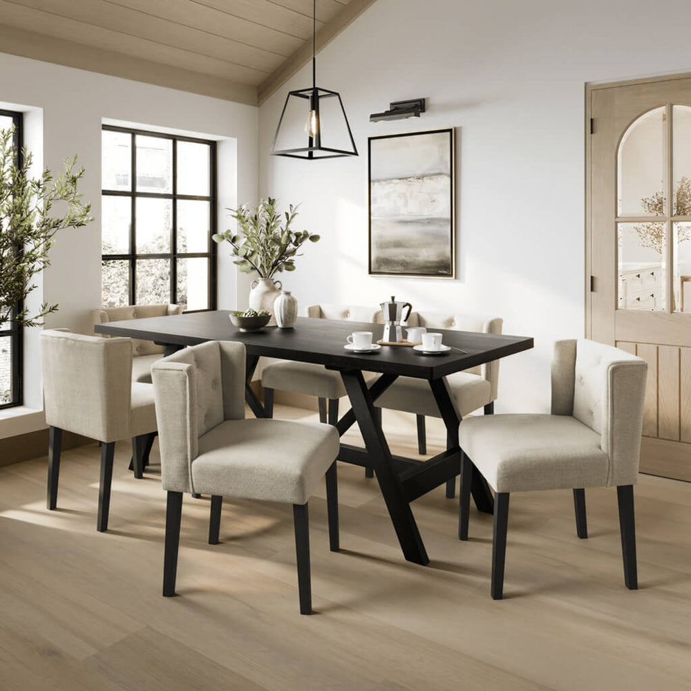 Shay Stone Winged Dining Chair Without Arms