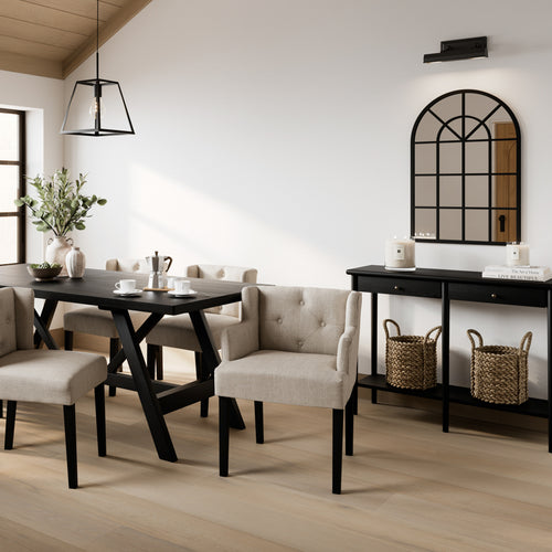 Shay Stone Winged Dining Chair with Arms