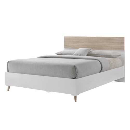 Stockholm Double Bed White-Oak