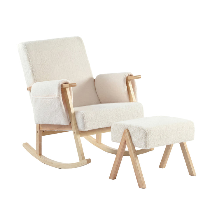 Storyteller Nursing Chair and Footstool Off White Ted