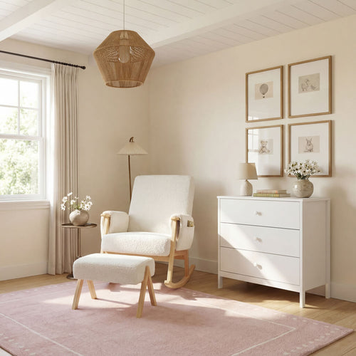 Storyteller Nursing Chair and Footstool Off White Ted
