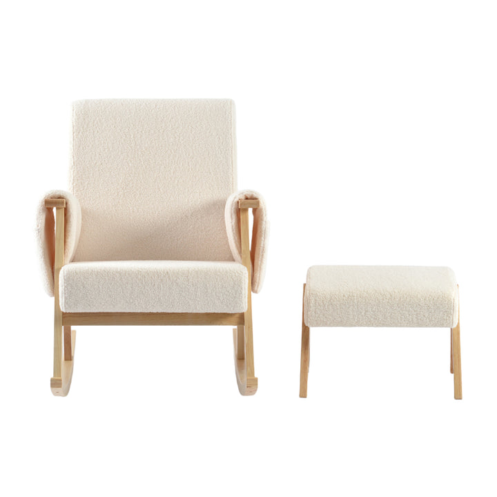 Storyteller Nursing Chair and Footstool Off White Ted