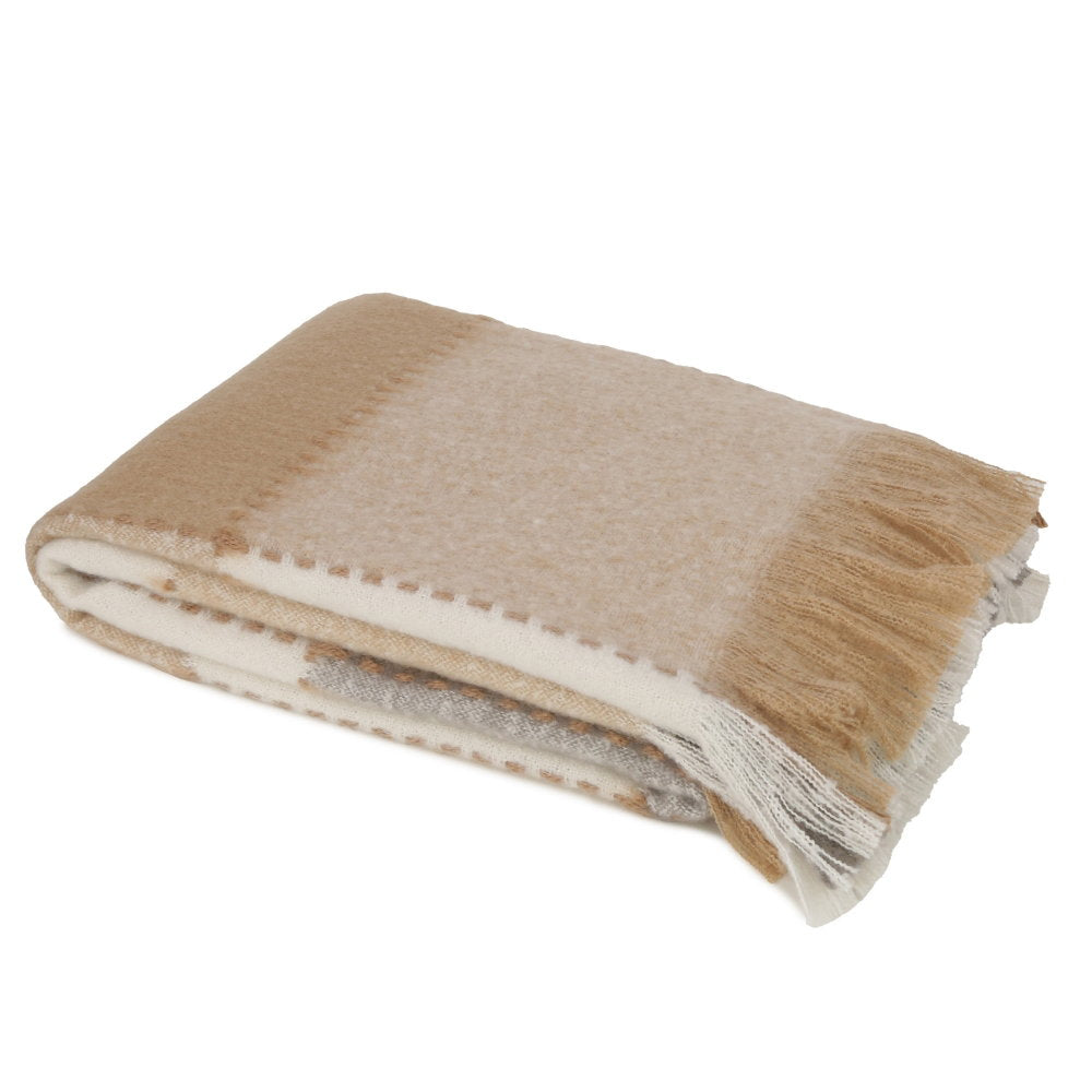 BLANKET STITCH CHECK THROW 130 X 170 , BLANKET STITCH CHECK THROW 130 X 170