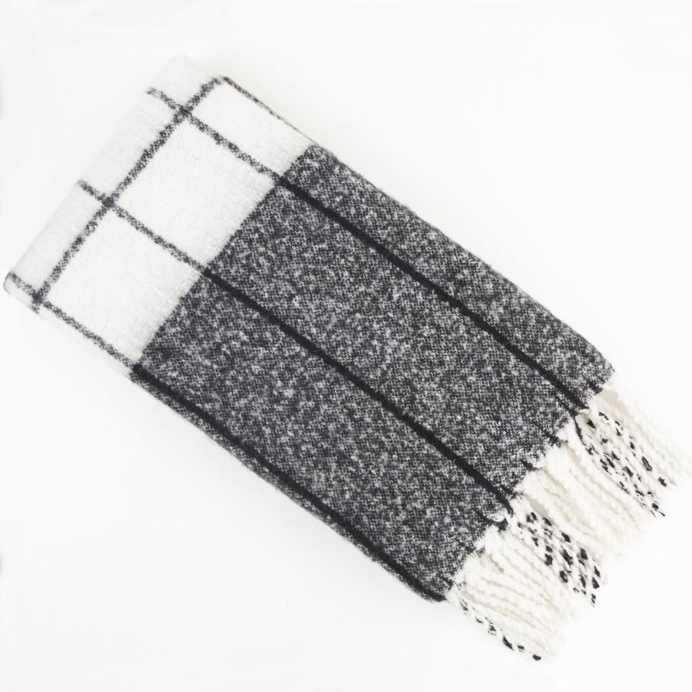 FAUX MOHAIR CHECK BLACK/IVORY  130 X 170 , FAUX MOHAIR CHECK BLACK/IVORY  130 X 170 , FAUX MOHAIR CHECK BLACK/IVORY  130 X 170 , FAUX MOHAIR CHECK BLACK/IVORY  130 X 170