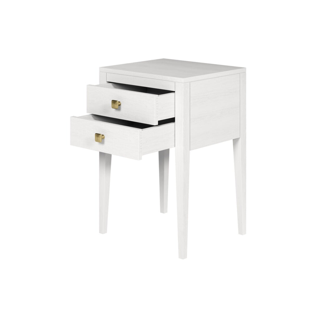 Radford Bedside Table Two Drawers White
