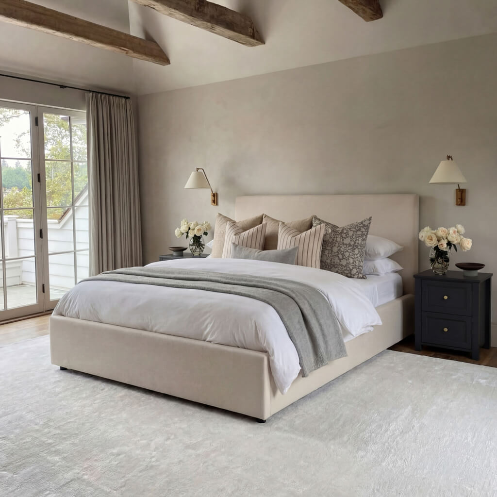 Wilder Antique White Double Ottoman Bed