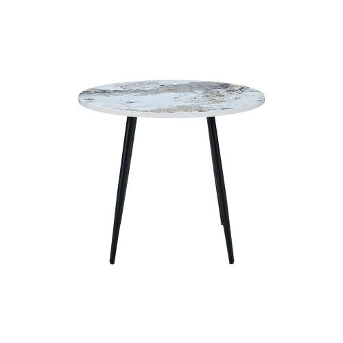 Horizon Round Dining Table Marble Effect