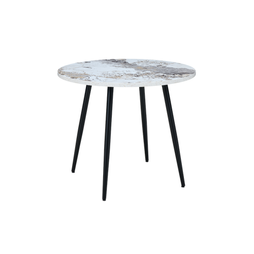 Horizon Round Dining Table Marble Effect