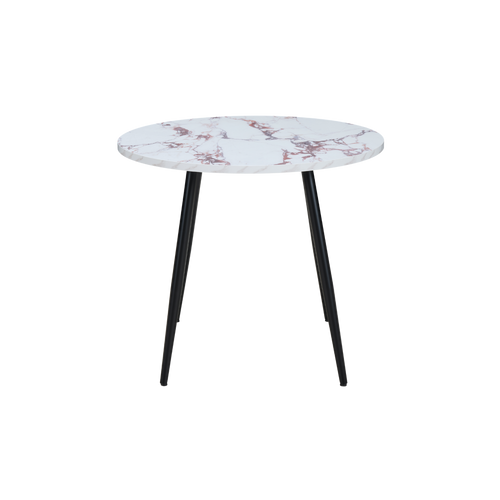 Horizon Round Dining Table Marble Effect