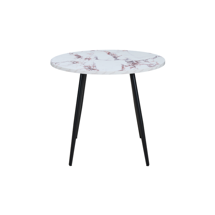 Horizon Round Dining Table Marble Effect