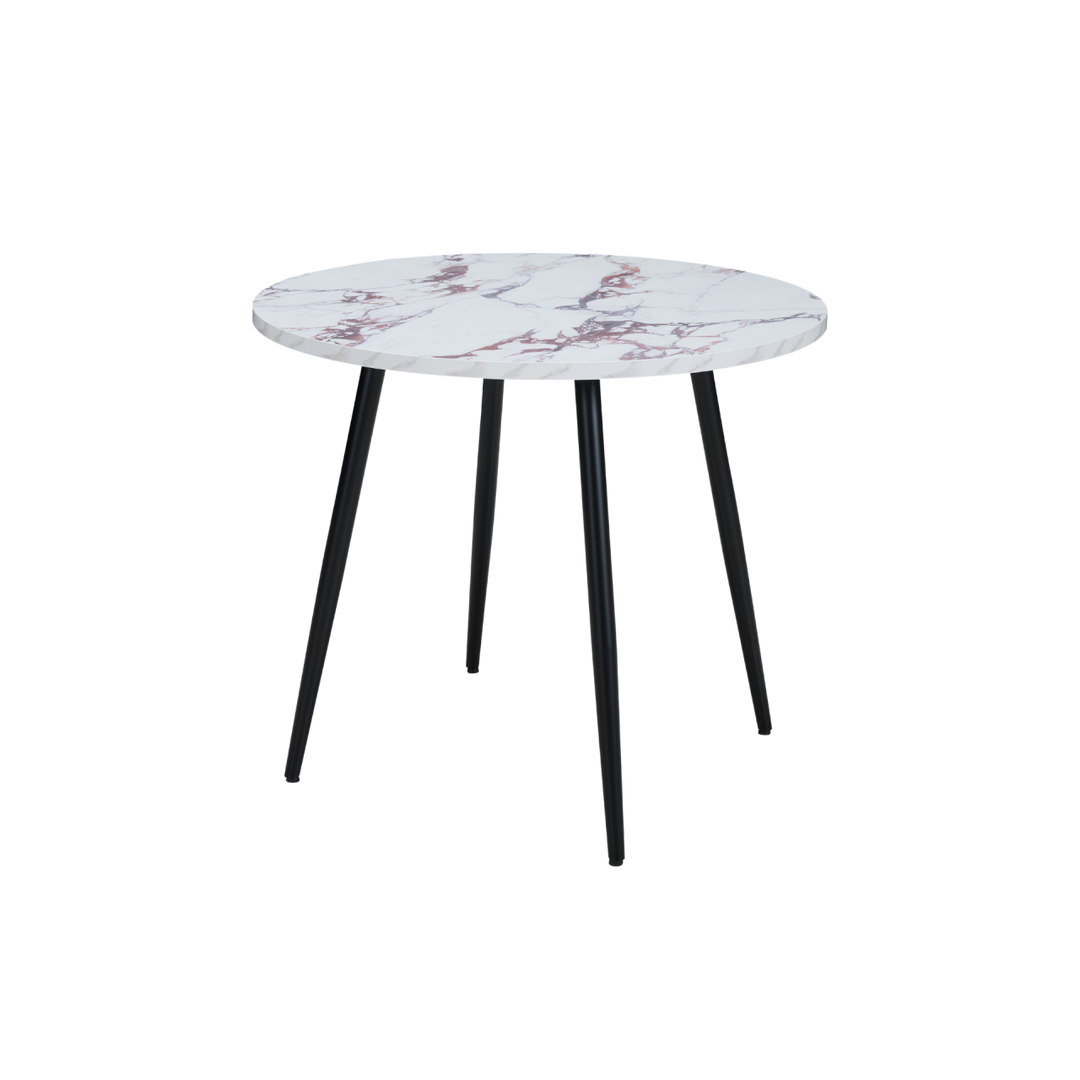 Horizon Round Dining Table Marble Effect