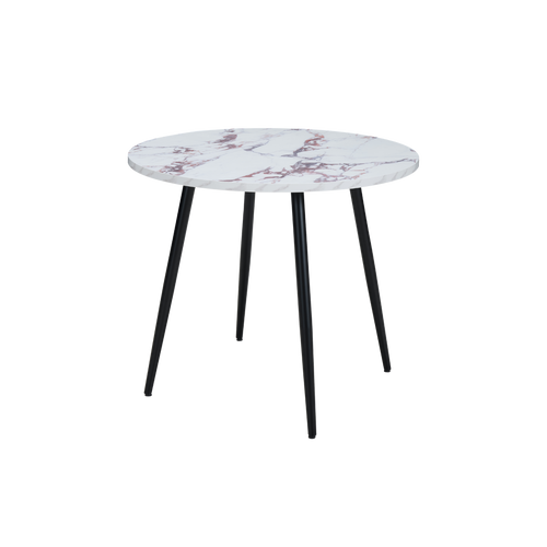 Horizon Round Dining Table Marble Effect