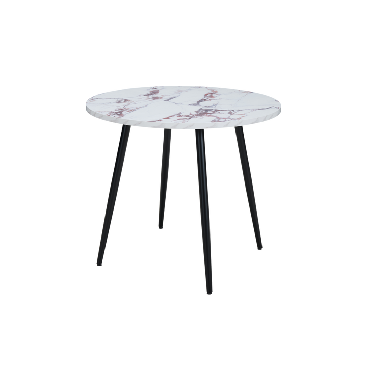 Horizon Round Dining Table Marble Effect