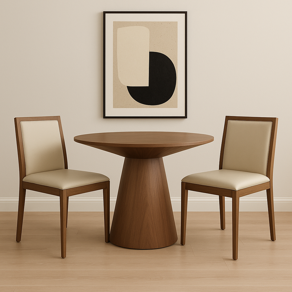 Lotus Dining Chair – Walnut and Stone