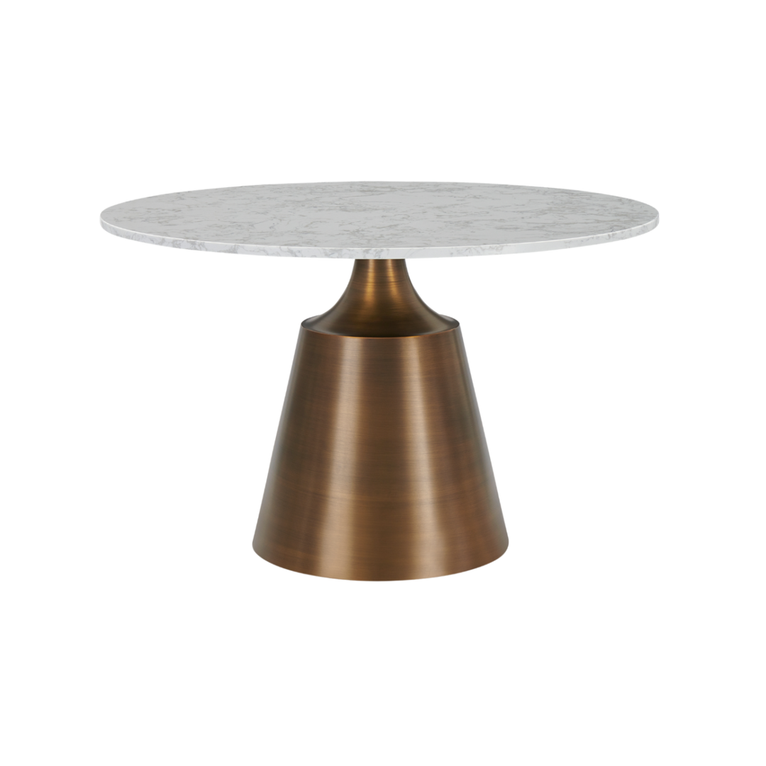 Olive Large Dining Table in bronze white marble by Twenty10