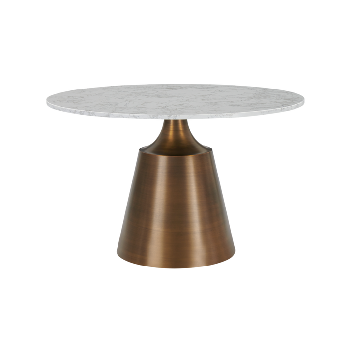 Olive Large Dining Table in bronze white marble by Twenty10